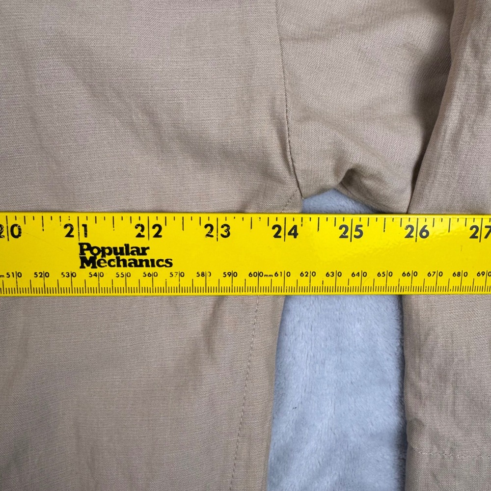 Eileen Fisher Tan Organic Cotton Metallic Shift Dress 3/4 Sleeve Pockets SP - Picture 4 of 9
